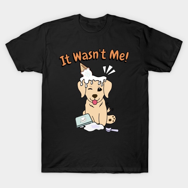 Funny golden retriever got caught stealing ice cream T-Shirt by Pet Station